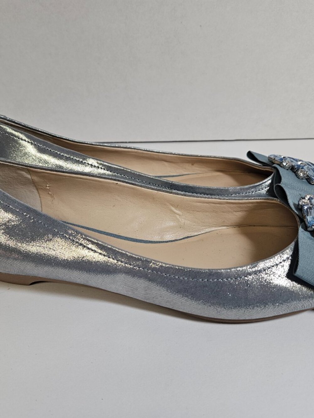 Nine West Blue Shimmer Flats size 9.5 - Picture 2 of 12